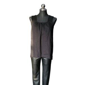 Saks Fifth Avenue Black Linen Tank Top Womens Sz Small